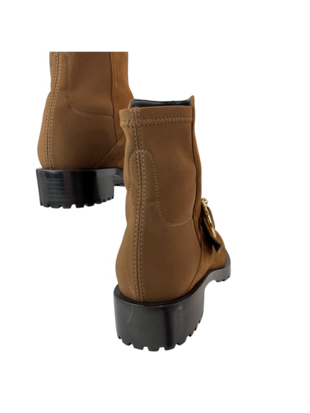 Stuart Weitzman Boots Women Sz 9 Coffee Luxering Suede & Microstretch New $595 - Picture 5 of 13